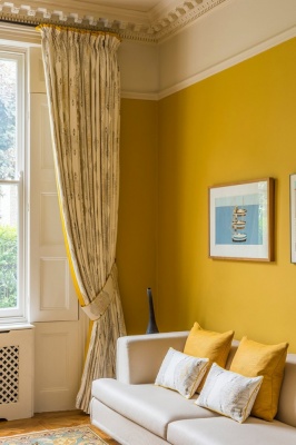 Kit Kemp Travelling Light Linen Fabric in Orange